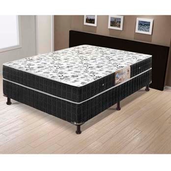 cama box conjugado Umaflex Granada Flow Espuma D28 Casal Preto