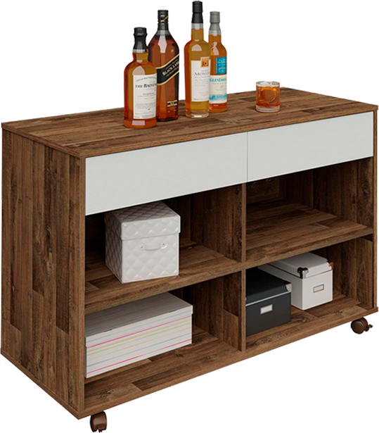 Buffet Artely Brito amadeirado e branco