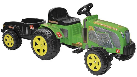 trator fazendeiro verde biemme brinquedos pedal caçamba verde quadriciclo