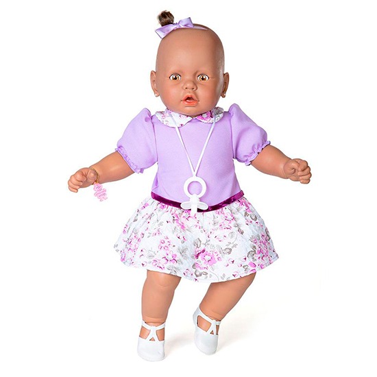 Boneca Meu Bebê Estrela Vestido Lilás sapato pulseira