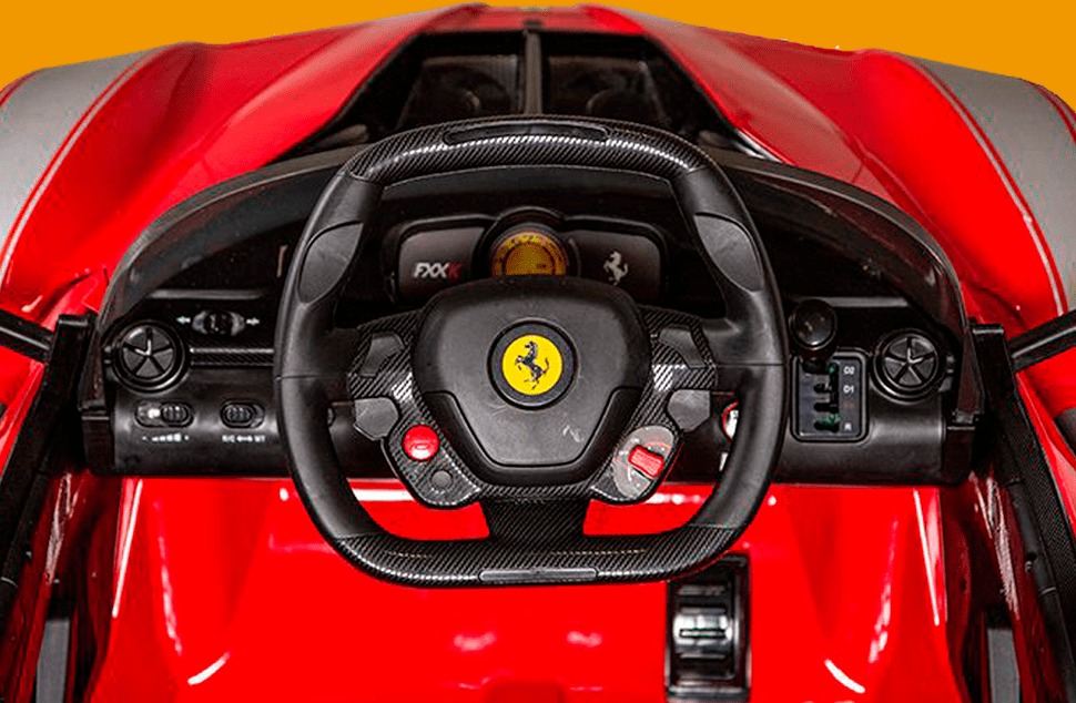 Com certificação do Inmetro, a segurança de todos está garantida Carro Elétrico 12V Bandeirante Ferrari segurança