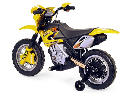Homeplay Motocross 244 – brincadeira divertida e segura - Moto elétrica vem com rodinhas laterais que servem de apoio
