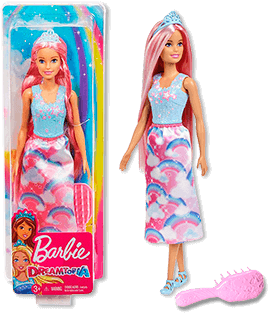Boneca Barbie Mattel Dreamtopia escova pentear