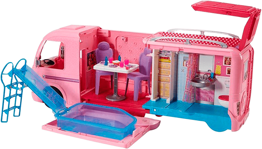 Trailer dos Sonhos da Barbie Mattel piscina com escorregador