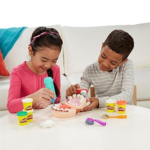 Conjunto Play-Doh Hasbro Dentista crianças aparelho dentário dente menino menina