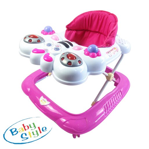 andador baby style bichos abelha – rosa