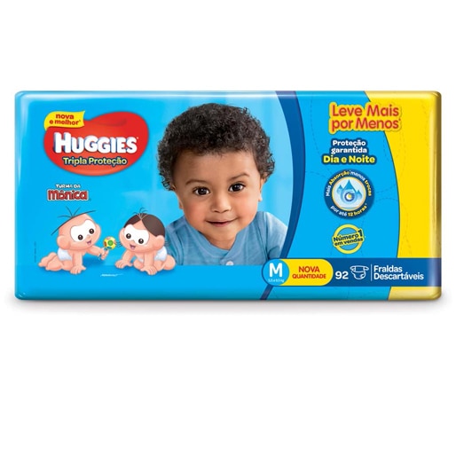 Fralda Huggies Tripla Proteção Tamanho M bebê nenê
