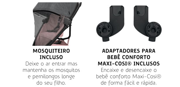 Mosquiteiro e adaptadores para bebê conforto