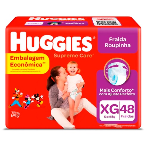 Fralda Huggies Supreme Care pele bebê