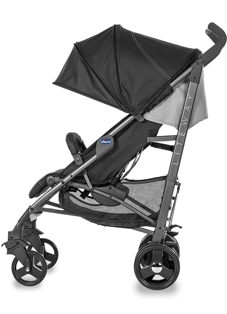 Carrinho Bebê Chicco Lite Way³ Jet Black encosto cinto