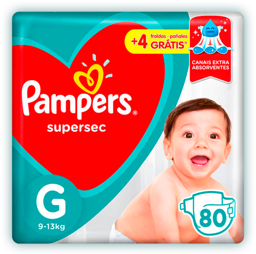 Fralda Pampers Supersec G 80 unidades