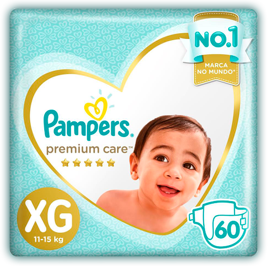 Fralda Pampers Premium Care Tamanho XG Fralda Pampers Premium Care XG 60 Unidades