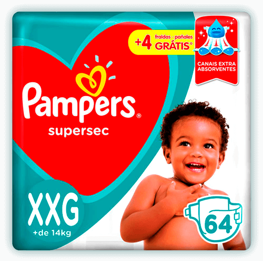 Fralda Pampers Supersec XXG 64 unidades