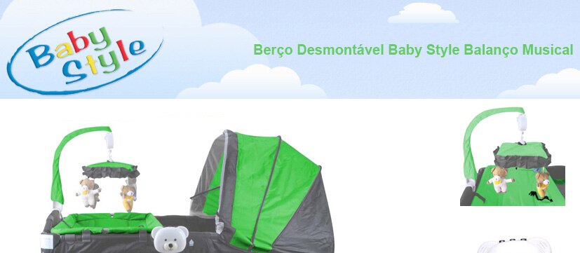 Berço Desmontável Baby Style Balanço Musical