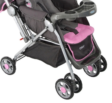 Carrinho de bebê Cosco com rodas grandes cesto inferior