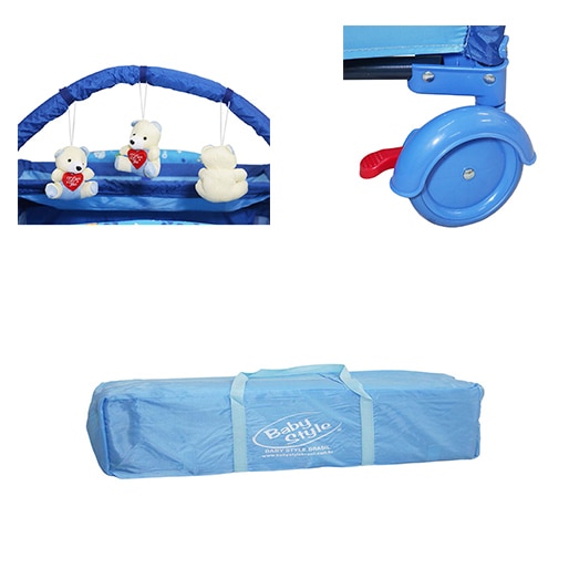 Berço Desmontável Baby Style Plus cercadinho trava de segurança móbile trocador