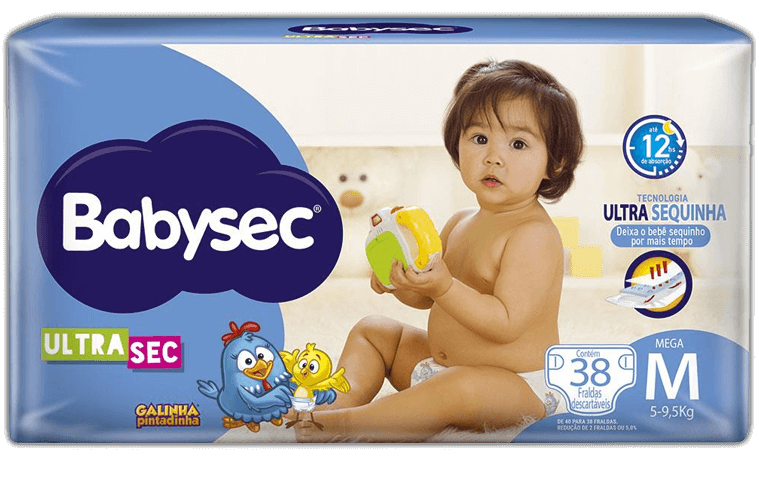 Fralda Babysec UltraSec M Galinha Pintadinha