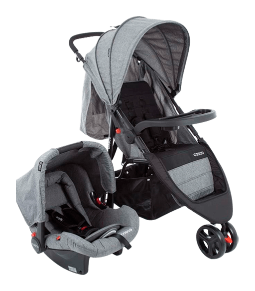 Carrinho Passeio Cosco Travel System Duo Jetty Cinza