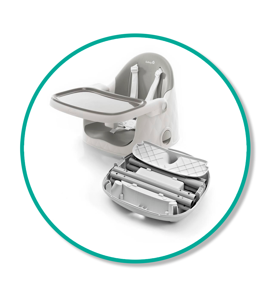 Bandeja com 3 posições de uso Cadeira Refeição Safety 1st Jelly capacidade