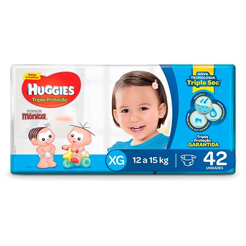 Fralda Huggies tripla proteção mega xg