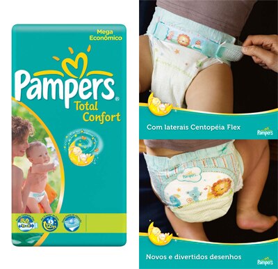 Fralda Pampers Total Confort - Design moderno e eficiente 