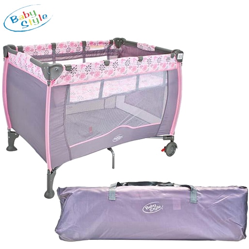 Berço Plus Portátil com Trocador Baby Style Flores