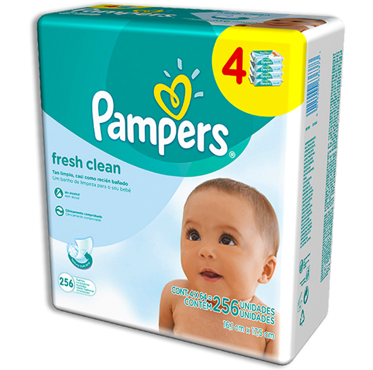 Lenços Umedecidos Pampers Fresh Clean Lenços Umedecidos Pampers Fresh Clean 192 Unidades