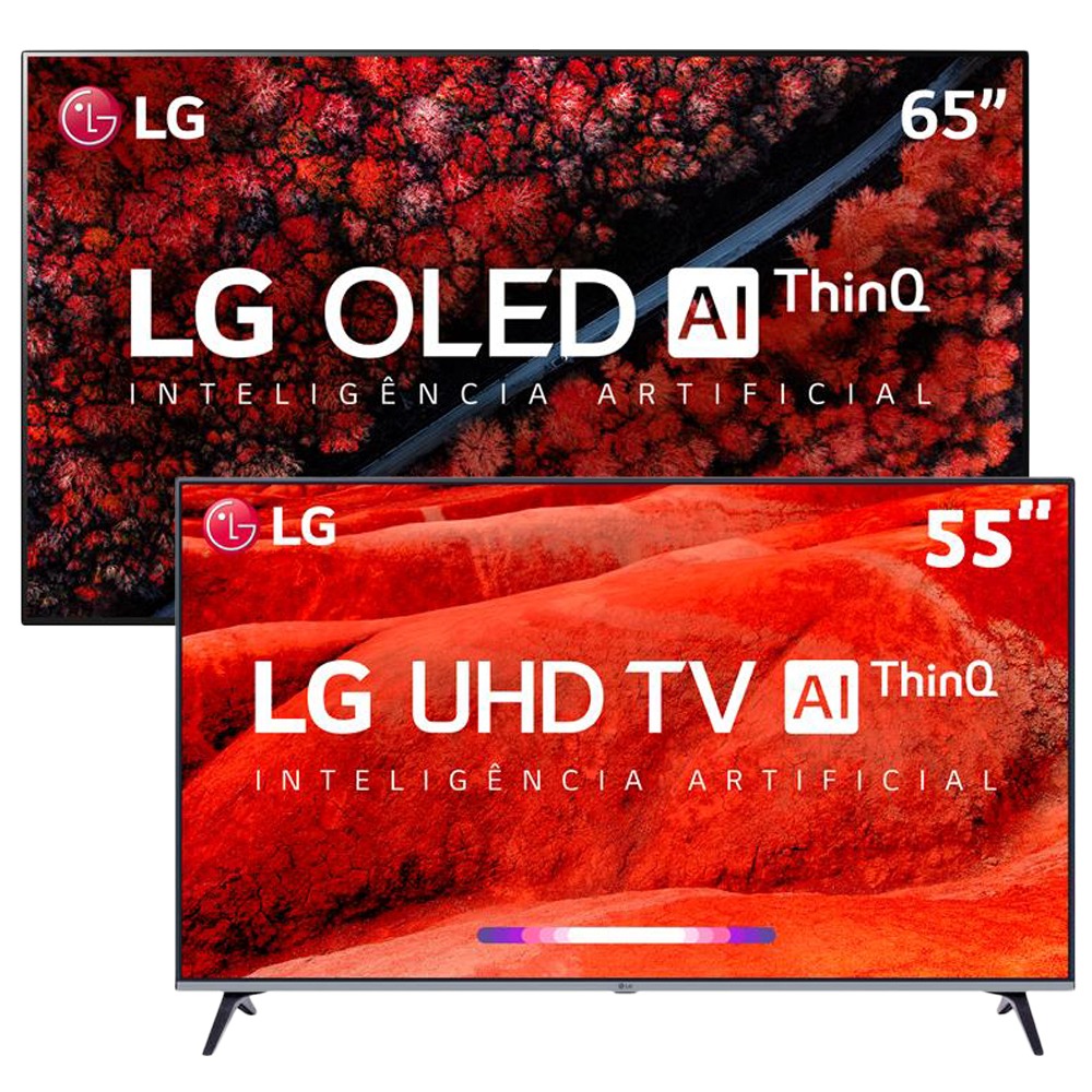 Smart TV OLED 65" UHD 4K LG OLED65C9PSA + Smart TV LED 55" UHD 4K LG 55UM7520PSB