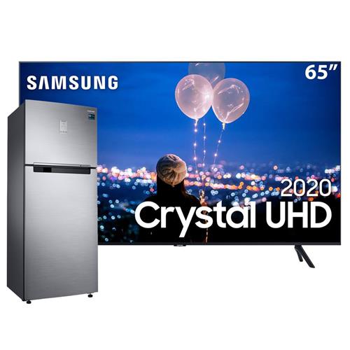 Menor preço em Smart TV LED 65" UHD 4K Samsung 65TU8000 + Refrigerador Samsung RT46K6261S8 Frost Free Inox - 453L
