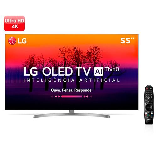 Smart TV OLED 55" Ultra HD 4K LG OLED55B8SSC Inteligência Artificial ThinQ AI, Processador Inteligente Alfa7, HDR Dolby Vision e Controle Smart Magic