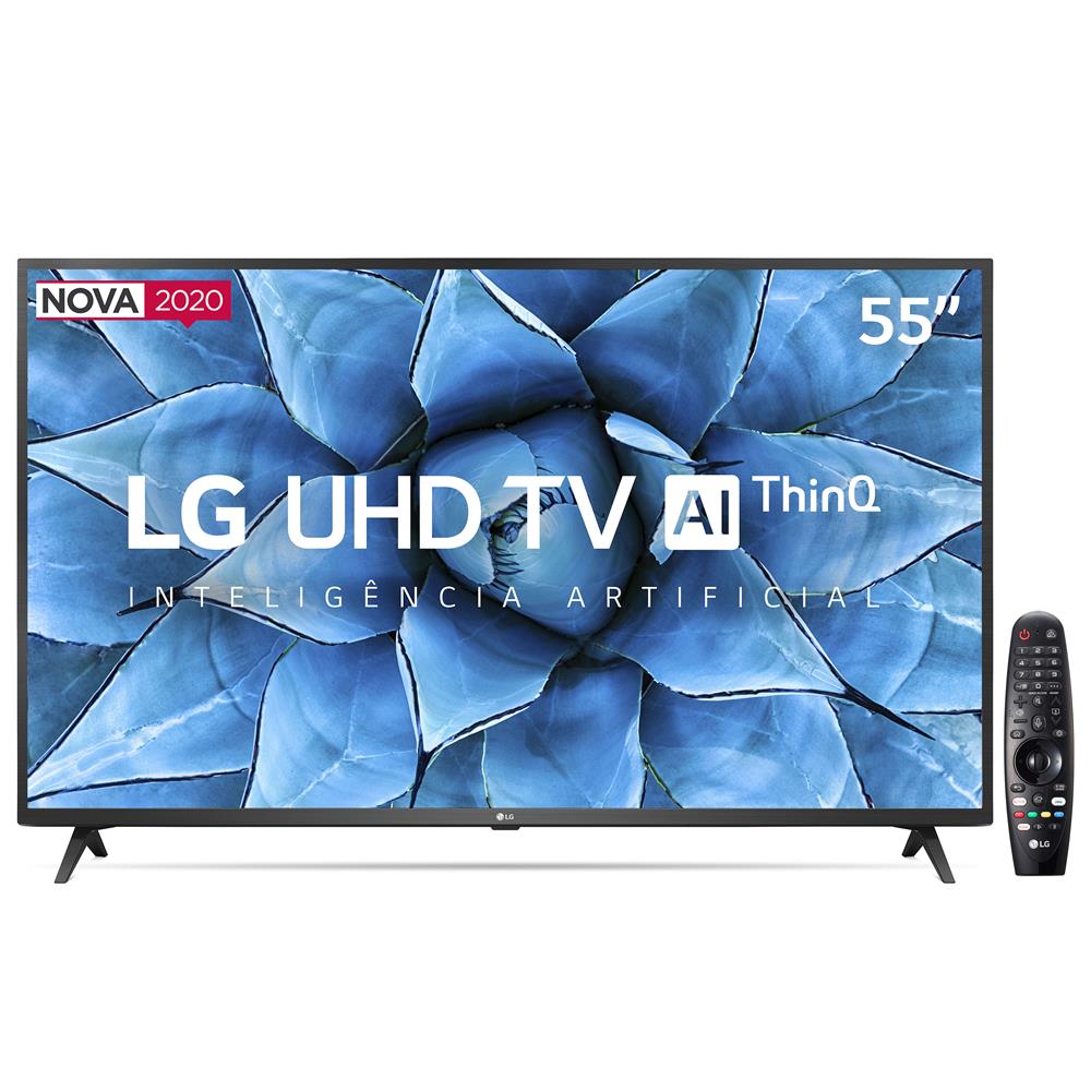 Smart TV LED 55" UHD 4K LG 55UN7310PSC Wi-Fi, Bluetooth, HDR, Inteligência Artificial ThinQ AI, Google Assistente, Alexa, Controle Smart Magic - 2020
